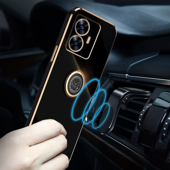 Obal na mobil pre Realme C55, Electro Ring, čierne