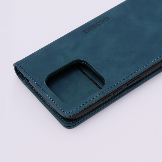 Puzdro pre Xiaomi Redmi 12C, ERBORD Vintage, peňaženka s chlopňou, modré