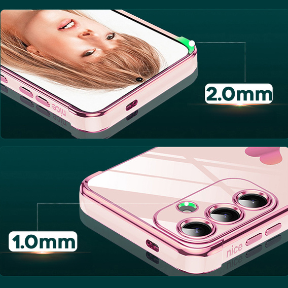 Obal na mobil pre Samsung Galaxy S25 FE, Electro heart, ružové rose gold