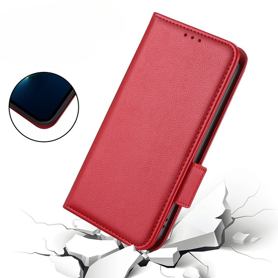 Klapkové puzdro pre Ulefone Note 12P, Wallet Litchi Magnet, červené