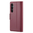 Puzdro pre Samsung Galaxy S24, ERBORD Glossy Litchi, flipová peňaženka, červené