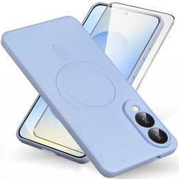 Puzdro pre Samsung Galaxy S25 Edge, Silicone Lite, fialové + sklo 9H