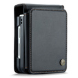CASEME flipové puzdro pre Samsung Galaxy Z Flip5 5G, Litchi Wallet, čierne