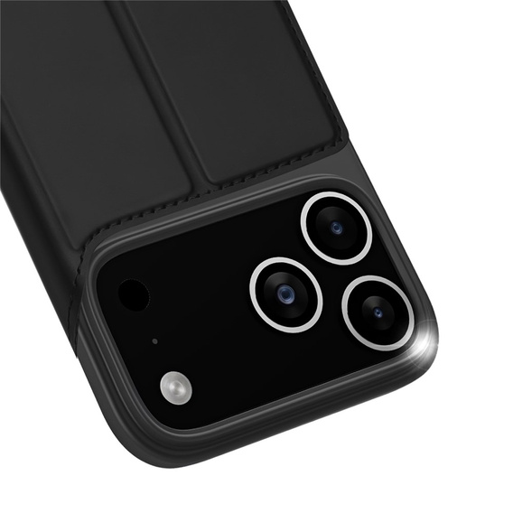 Puzdro Dux Ducis pre iPhone 17 Pro Max, Skin Pro, s chlopňou, s otvorom na kartu, čierne