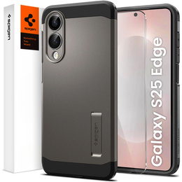 Puzdro Spigen pre Samsung Galaxy A36 5G, Tough Armor Mag MagSafe, čierne + tvrdené sklo 9H