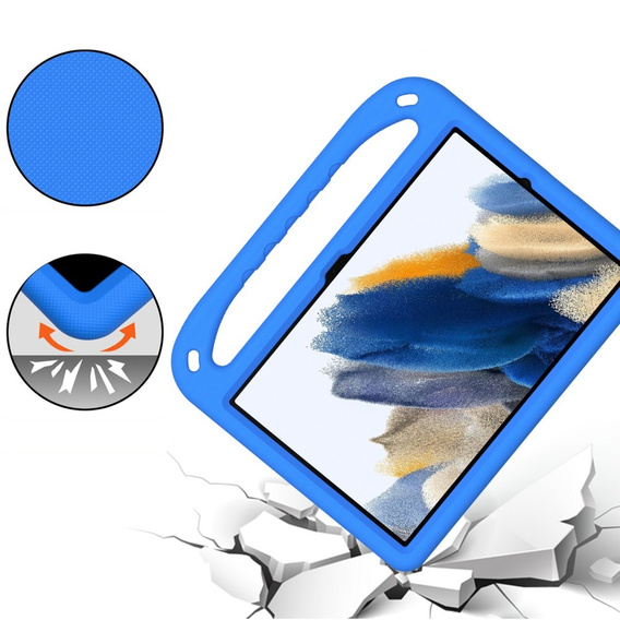 Detské puzdro pre Samsung Galaxy Tab A9+, detské puzdro s rukoväťou, modré