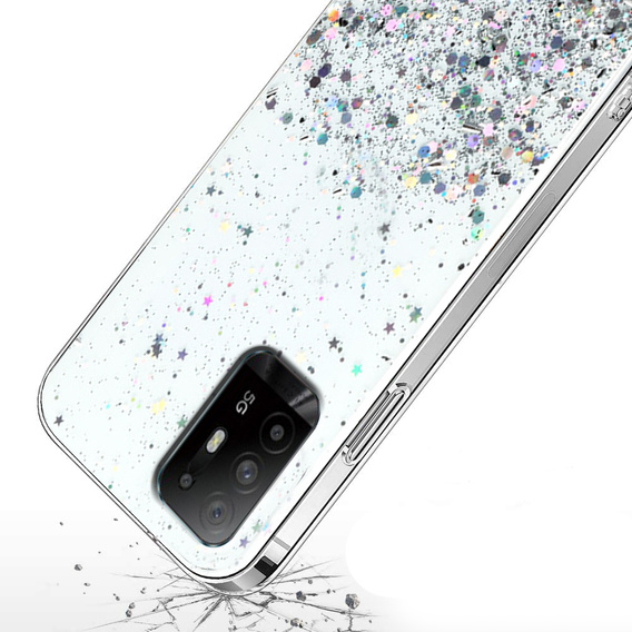 Obal na mobil pre Oppo Reno5 Z / F19 Pro Plus, Glittery, priehľadné