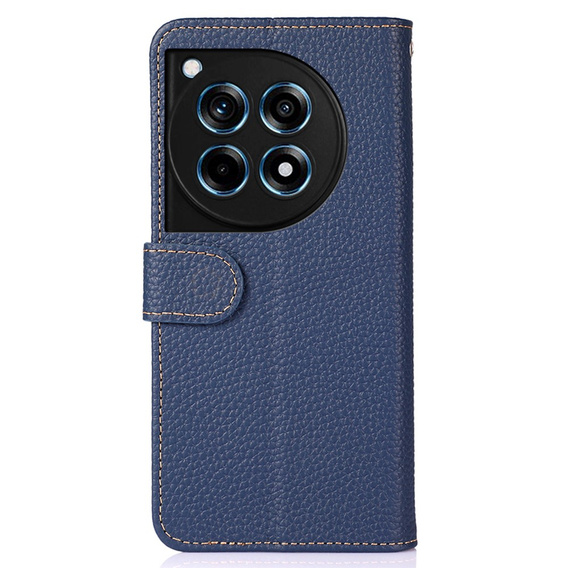 KHAZNEH RFID puzdro pre OnePlus 12R, Litchi Texture, modré