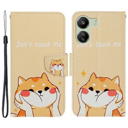 Klapkové puzdro pre Xiaomi Redmi 13C / Poco C65, Wallet, Akita Dog, krémový