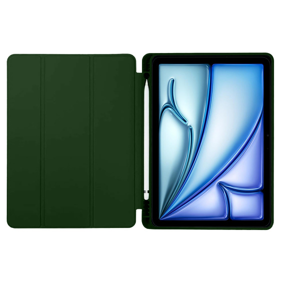 Puzdro pre iPad Air 13" 2025/2024 (7/6 gen.), Smartcase s priestorom pre stylus, tmavozelené