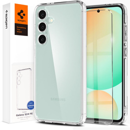 Puzdro Spigen pre Samsung Galaxy S24 FE, Ultra Hybrid, priehľadné + tvrdené sklo 9H