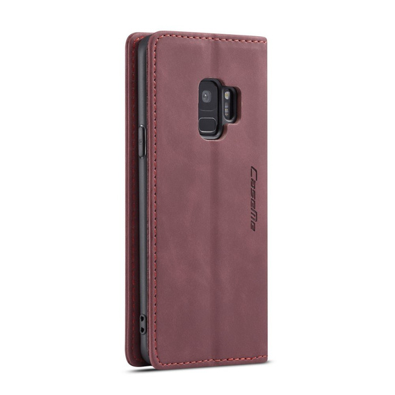 CASEME puzdro pre Samsung Galaxy S9, Leather Wallet Case, bordové