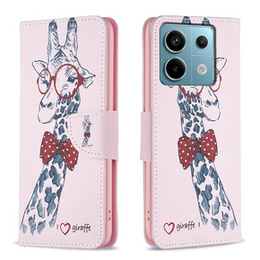 Klapkové puzdro pre Xiaomi Redmi Note 13 Pro 5G, Wallet, Giraffe ružové
