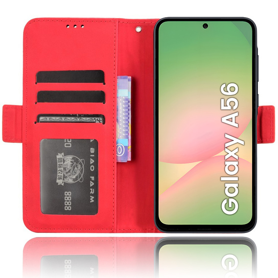 Klapkové puzdro pre Samsung Galaxy A56, Card Slot, červené