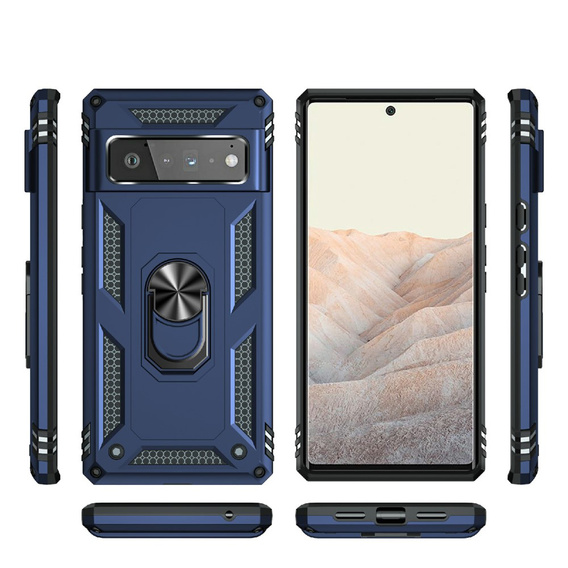 Pancierované obal na mobil pre Google Pixel 6 Pro, Nox Case Ring, tmavomodré