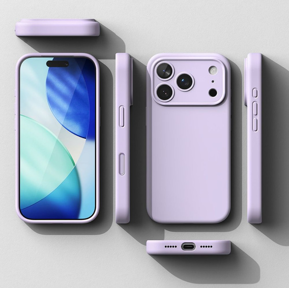 Puzdro Ringke pre iPhone 17 Pro Max, silikónové magnetické puzdro MagSafe, svetlo fialové