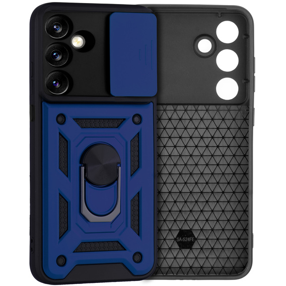 Obal na mobil pre Samsung Galaxy S24 FE, CamShield Slide, modré
