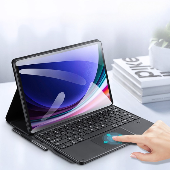 Puzdro + klávesnica Samsung Galaxy Tab S9 Ultra, Dux Ducis TouchPad Leather Pen Slot, čierne