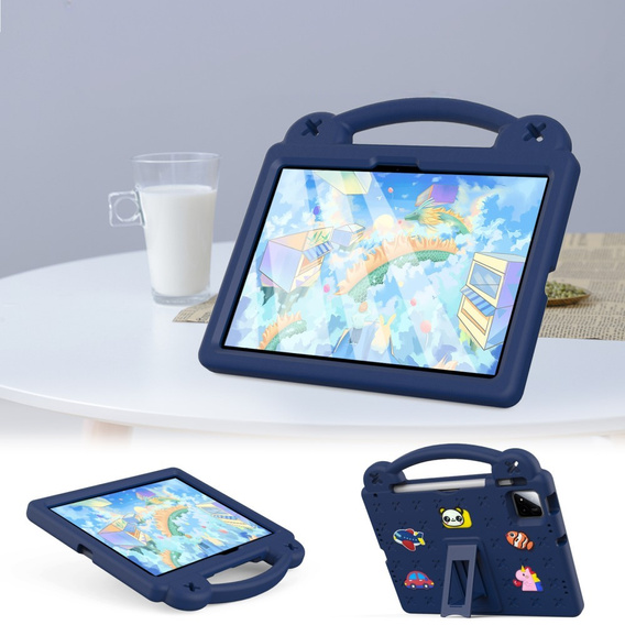 Detské puzdro pre Xiaomi Pad 7 / 7 Pro, Cute Patterns, so stojanom, tmavomodré