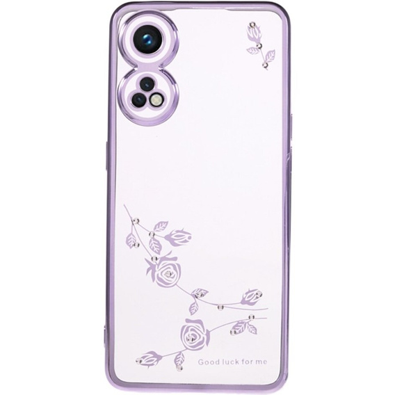 Puzdro pre Oppo Reno8 T 4G, Glitter Flower, fialové