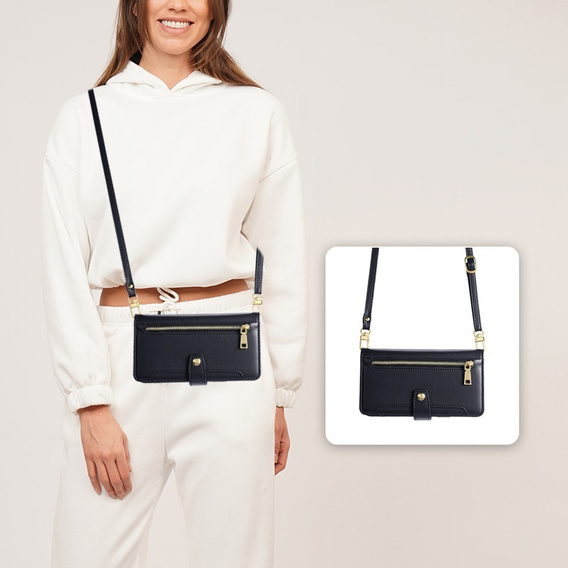 Klapkové puzdro pre Realme 14 Pro+ 5G, Wallet Zipper Pocket, čierne