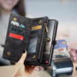 CASEME puzdro pre Samsung Galaxy A56 5G, Retro Leather Wallet, s remienkom, čierne