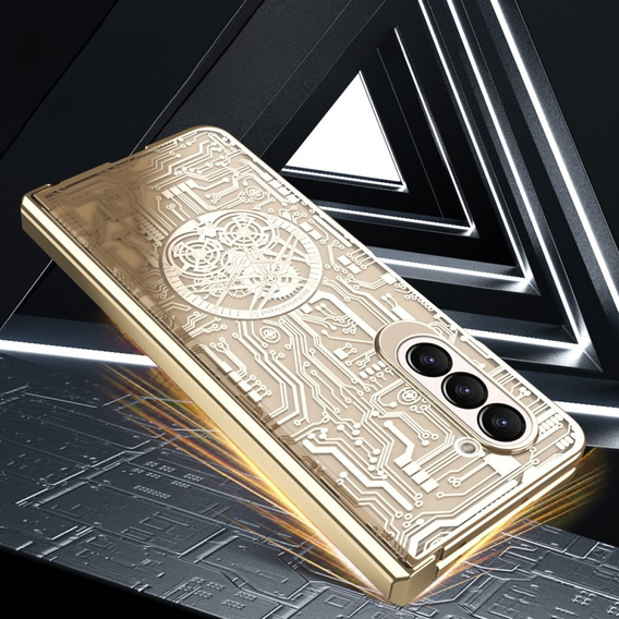 Puzdro pre Samsung Galaxy Z Fold 5 5G, Mechanical Legend, zlaté