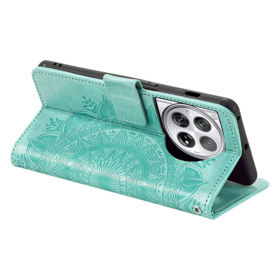 Klapkové puzdro pre OnePlus 12 5G, Mandala, zelený