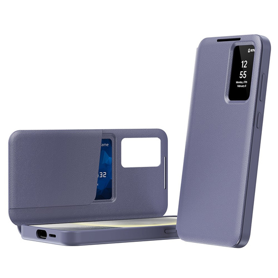 Flipové puzdro pre Samsung Galaxy S24 FE, Smart View Wallet, levanduľové