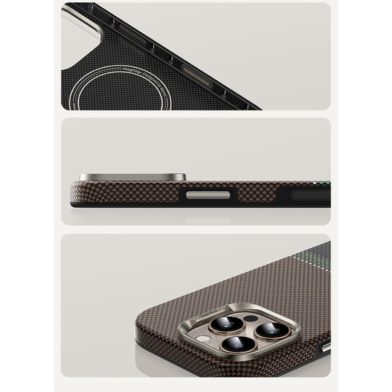 BENKS Kevlarové puzdro Magnetic Armor Pro Prestige 600D Y065 pre MagSafe s aktívnym tlačidlom pre iPhone 16 Pro