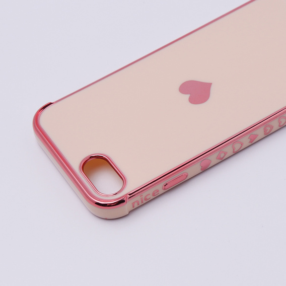 Obal na mobil pre iPhone 7/8/SE 2020/SE 2022, Electro heart, ružové rose gold