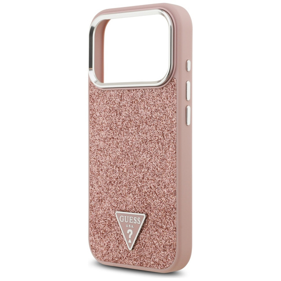 Puzdro GUESS Glitter Triangle Logo MagSafe pre iPhone 17 Pro