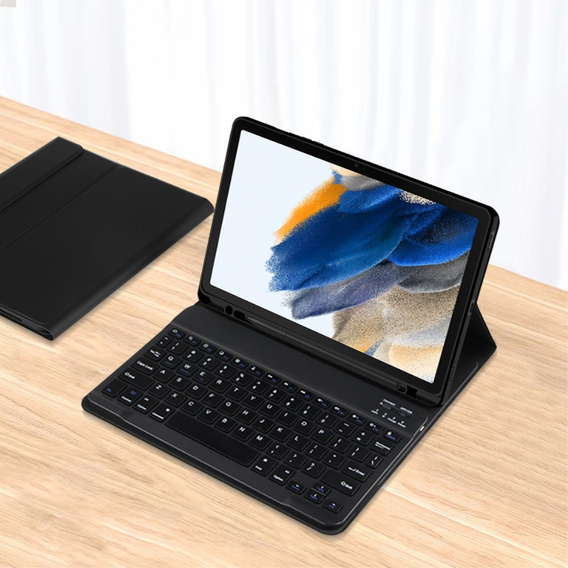 Puzdro + klávesnica Samsung Galaxy Tab A8 10.5, Leather Pen Slot, čierne