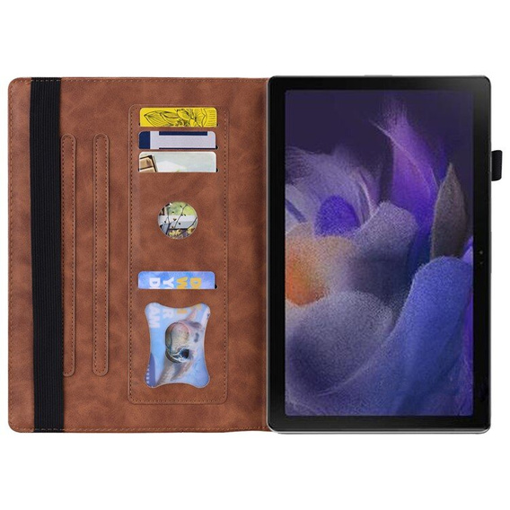 Puzdro pre Lenovo Tab M11, Classic, s priestorom pre stylus, hnedé