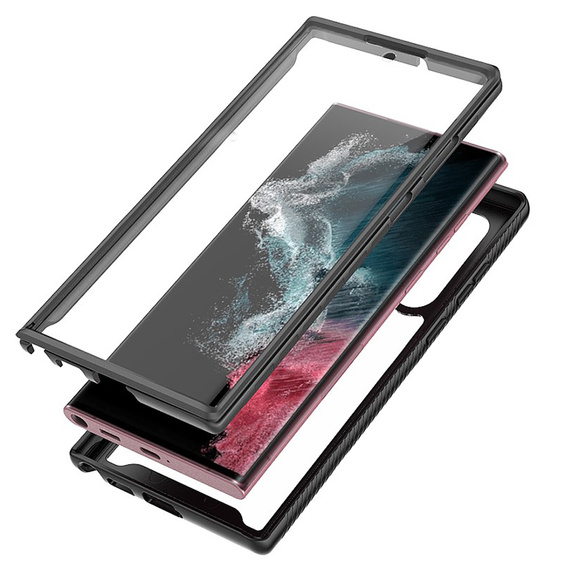 Puzdro pre Samsung Galaxy S22 Ultra 5G, Shockproof, s fóliou, modré