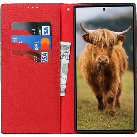 Kožené puzdro pre Samsung Galaxy S22 Ultra, ERBORD Grain Leather, čierne