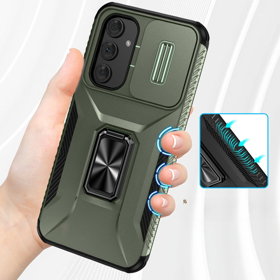 Pancierované puzdro pre Samsung Galaxy A54 5G, pancierovaný Slide Ring, zelený