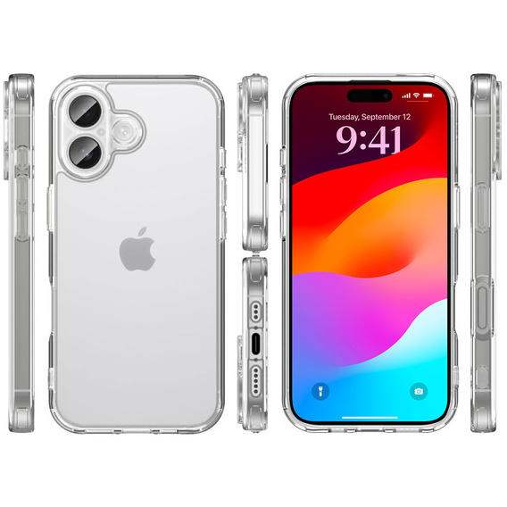 Puzdro pre iPhone 17, s krytom fotoaparátu, priehľadné