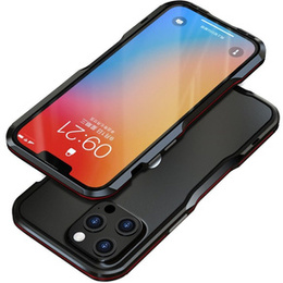 Puzdro LUPHIE pre iPhone 13 Pro Max, Armor Bumper, čierna / červená