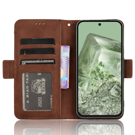 Klapkové puzdro pre Google Pixel 8A, Card Slot, hnedé