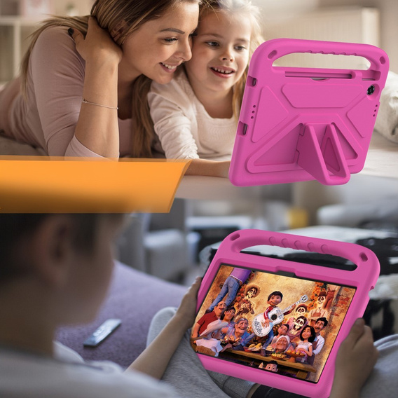 Detské puzdro pre Lenovo Tab TB311FU, detské puzdro s rukoväťou, ružové