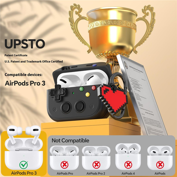 Retro puzdro na konzolu so srdiečkom pre AirPods Pro 3