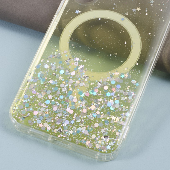 Puzdro pre Samsung Galaxy S24, Glittery, pre MagSafe, žlté