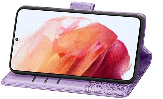 Klapkové puzdro pre Motorola Moto E14, Butterfly, fialové