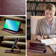Klapkové puzdro pre Samsung Galaxy S23, ERBORD Waxy Wallet, červené