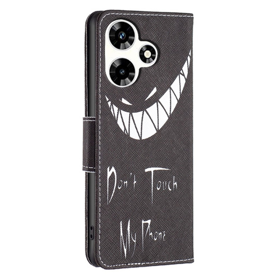 Klapkové puzdro pre Infinix Hot 30, Wallet, Don't Touch My Phone, čierne
