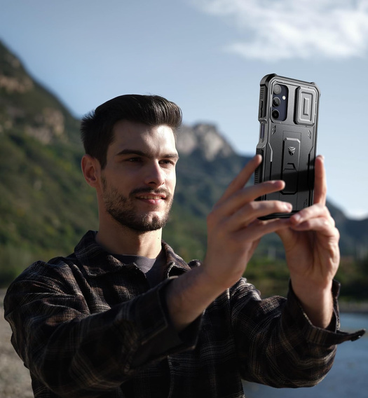 Obrnené puzdro pre Samsung Galaxy A15, Dexnor Full Body (Two Frames), čierne