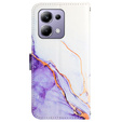 Klapkové puzdro pre Xiaomi Redmi Note 13 Pro 4G / Xiaomi Redmi Note 14S / Xiaomi Poco M6 Pro 4G, Wallet, Marble fialové