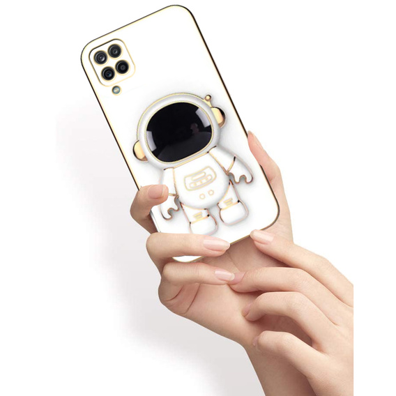 Obal na mobil pre Samsung Galaxy A12 / M12 / A12 2021, Astronaut, biele