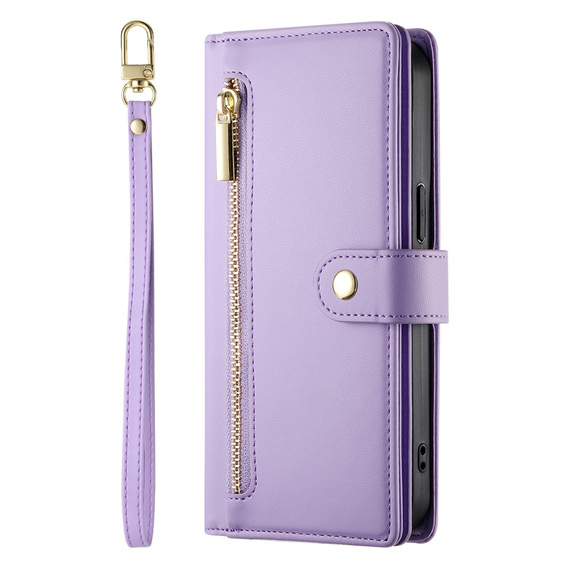 Flipové puzdro Wallet Zipper Pocket pre Samsung Galaxy A17 5G, Wallet Zipper Pocket, fialové